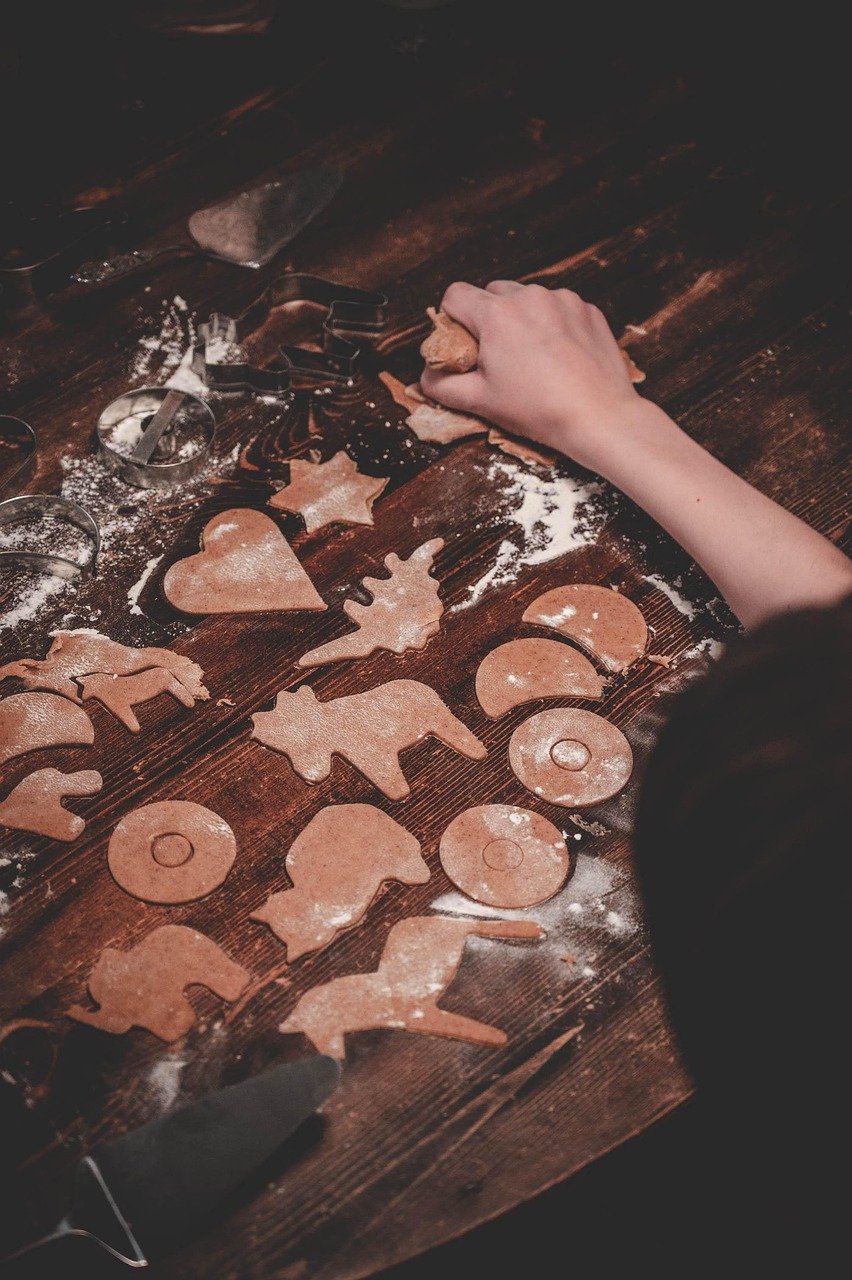 cookies, gingerbread, baking, bake, gingerbread baking, christmas, winter